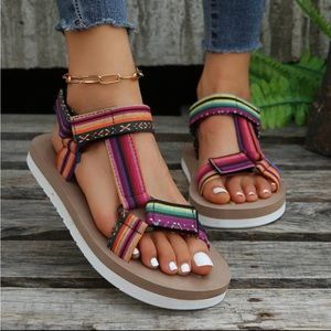 NWOT Colorful Strappy Sandals